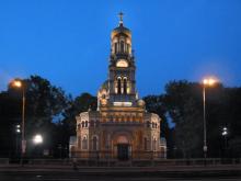 ŁÓDŹ/ Oświetlenie iluminacyjne Prawosławnej Cerkwi Katedralnej p.w. Św. Aleksandra Newskiego przy ulicy Kilińskiego 56